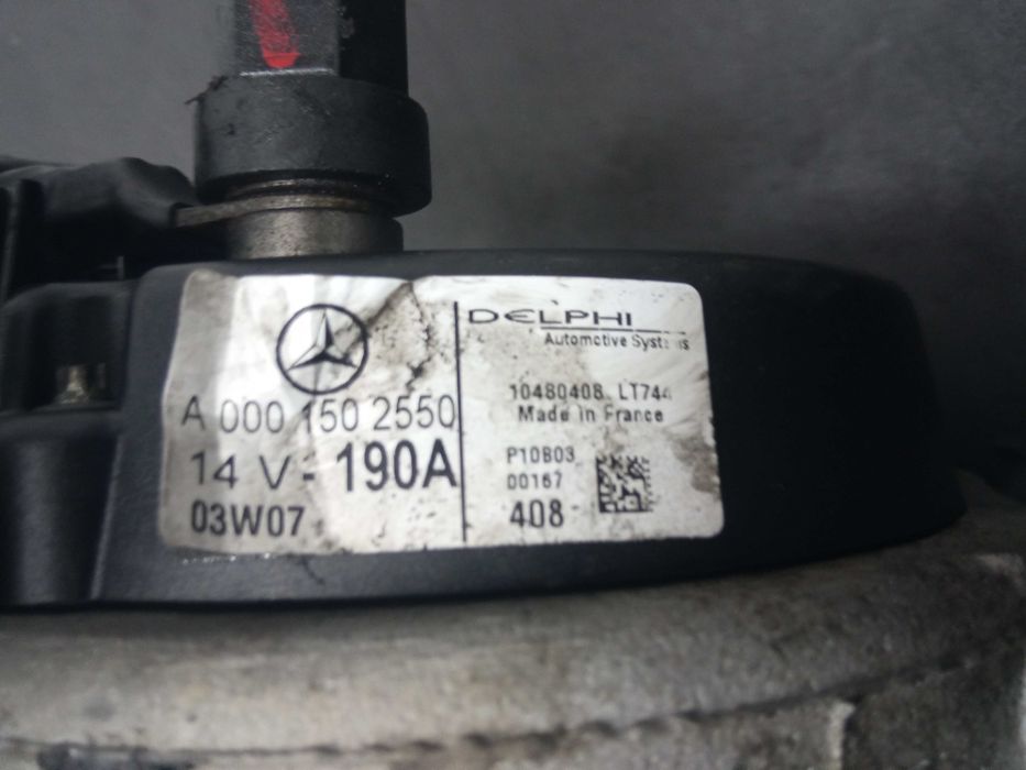 Alternator Mercedes ML W163 2.7 CDI A0001/502/550 190A Siedlce