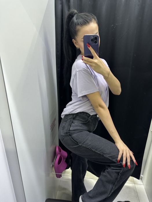 Прямі сірі джинси