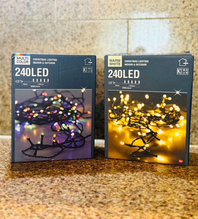 2x lampki na choinkę światełka zewnętrzne lampki świąteczne kolor/żół