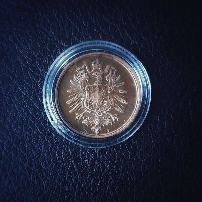 2 Pfenningi z 1875 roku z piękną patyną - Imperium Niemieckie