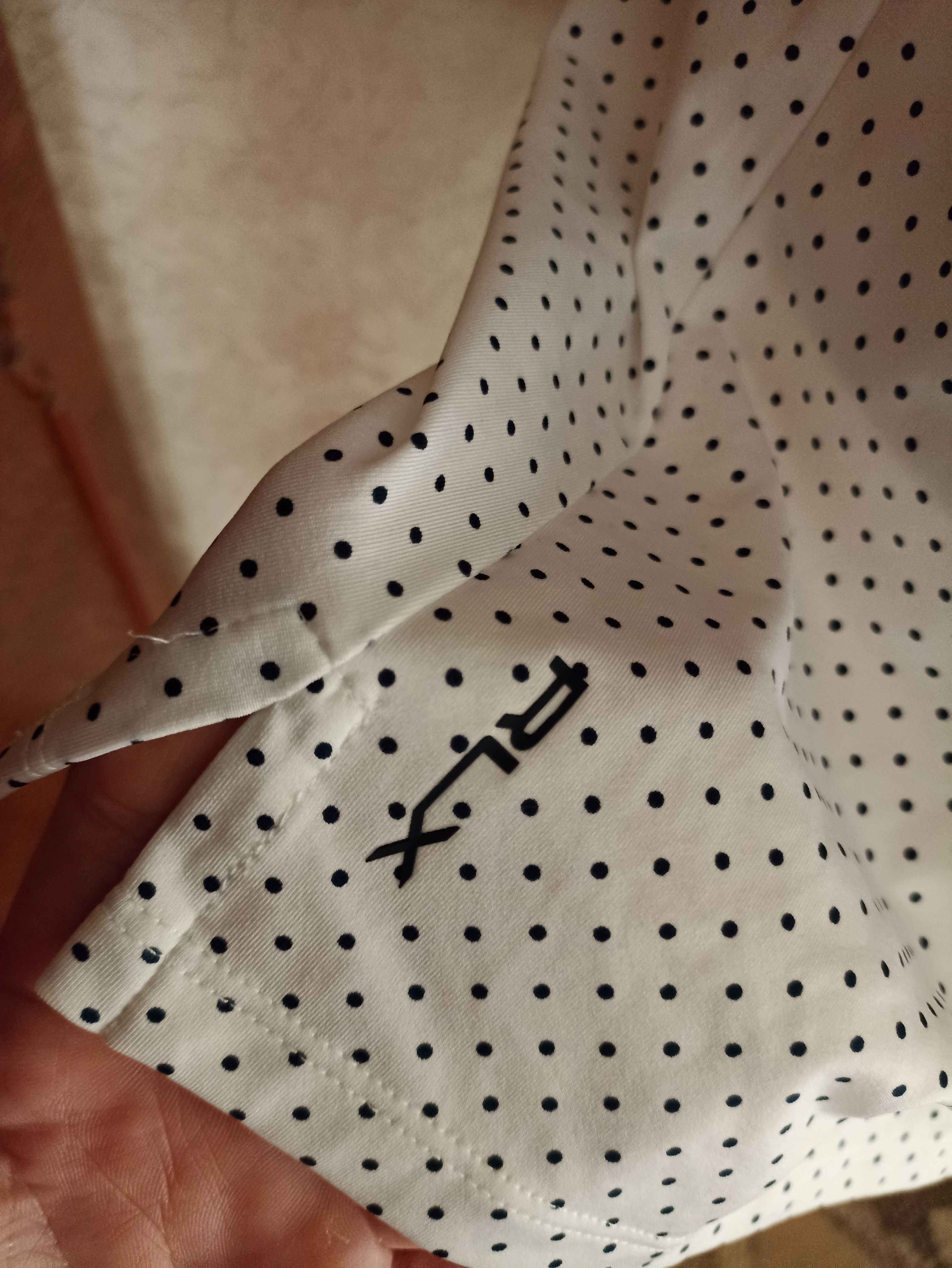 Біла жіноча футболка поло у горошок без рукавів ralph lauren RLX р_L/G