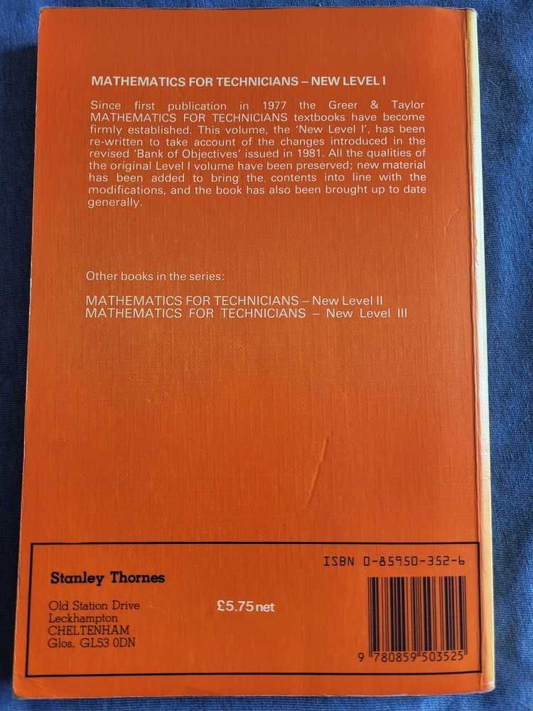 Mathematics for Technicians BTEC Level I