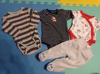 Zestaw ubranek 62 dla chłopca body spodenki ocieplane ze stópkami h&m
