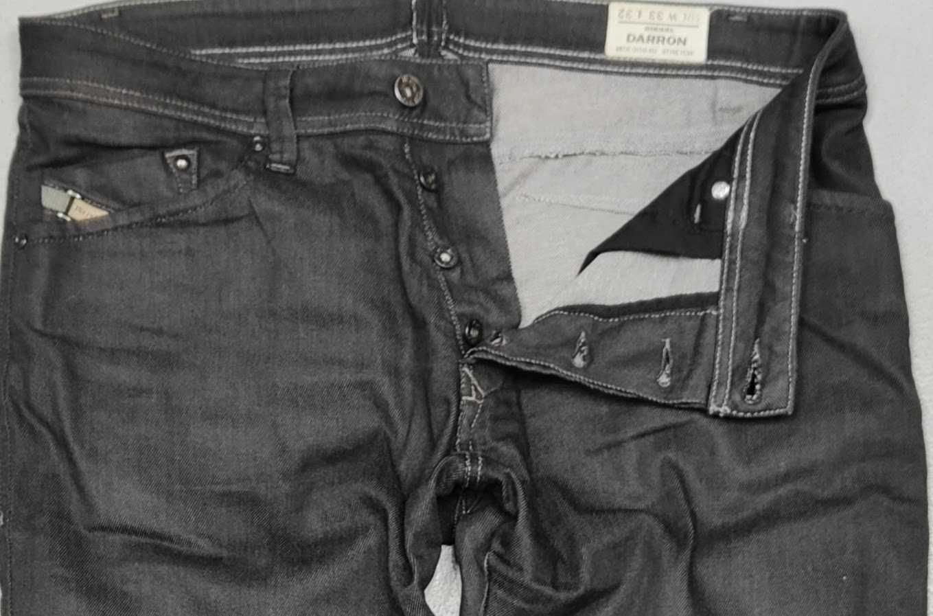 Wr) DIESEL DARRON oryginalne mędkie spodnie jeansowe Roz.33/29