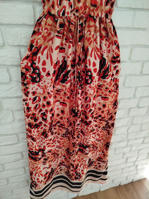 Sukienka letnia, na wesele, długa, maxi, kolorowa, na ramiaczkaH&M