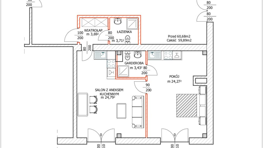 Dwa mieszkania po 30m2