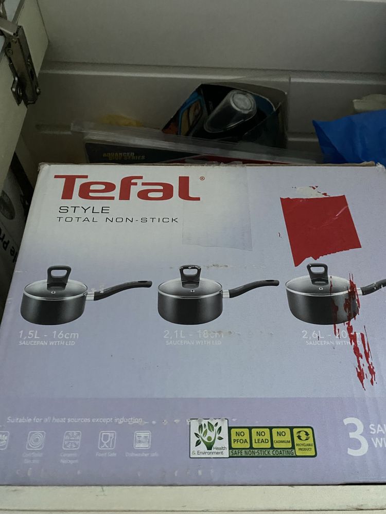 Набір сотейників Тефаль, кастрюлі Tefal з 6 предметів