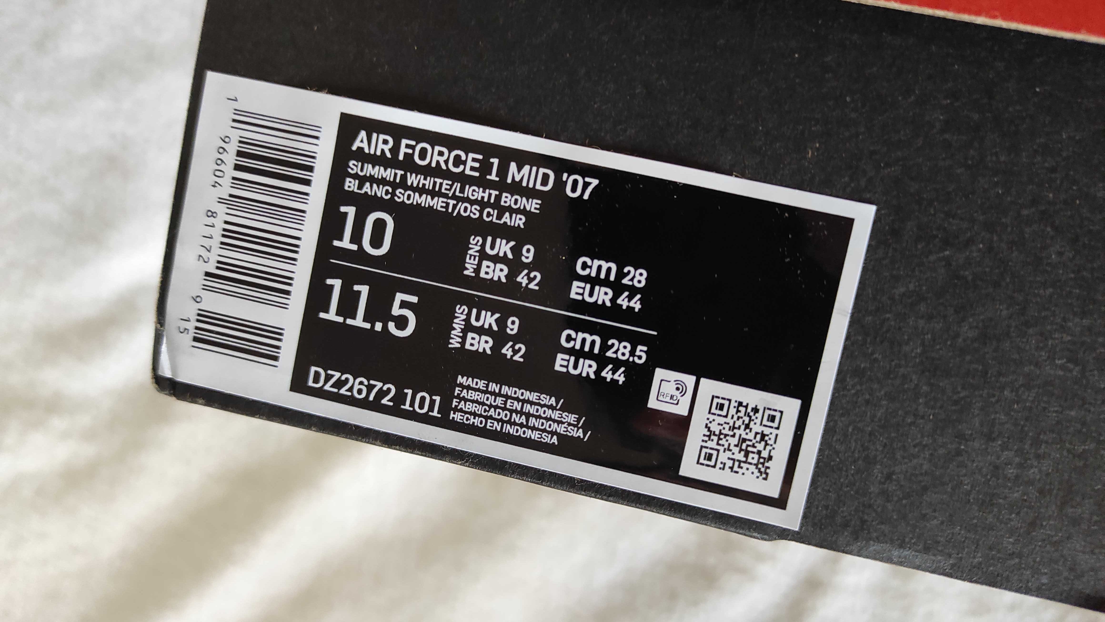 Nike Взуття Air Force 1 Mid '07 DZ2672 101 Білий снікерси форси Jordan