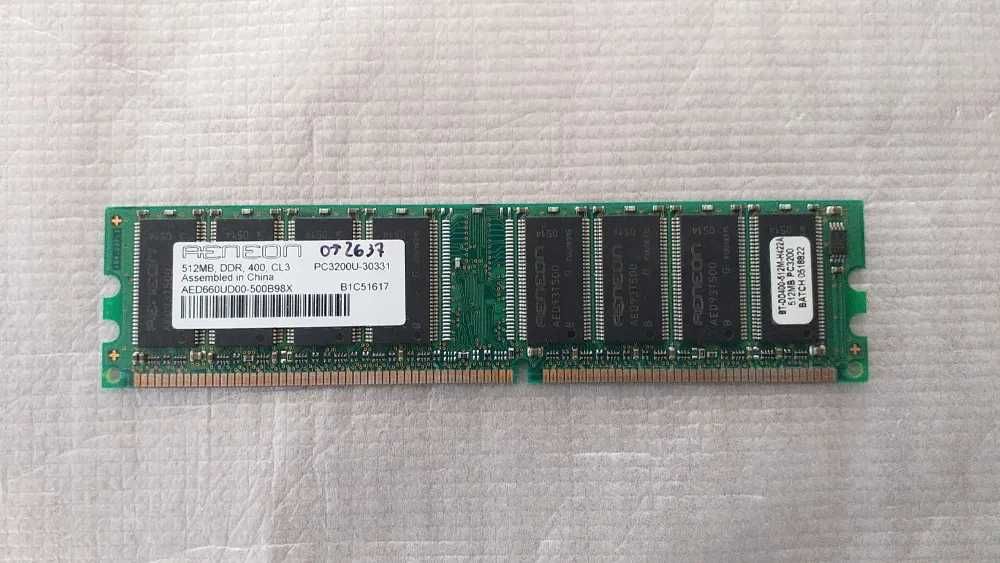 Memórias RAM DDR 1Gb, 512Mb, 256Mb