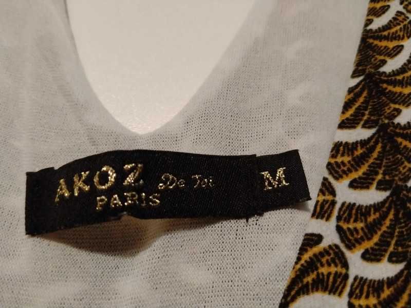Zielono-biała sukienka Akoz Paris de Toi M stan bardzo dobry