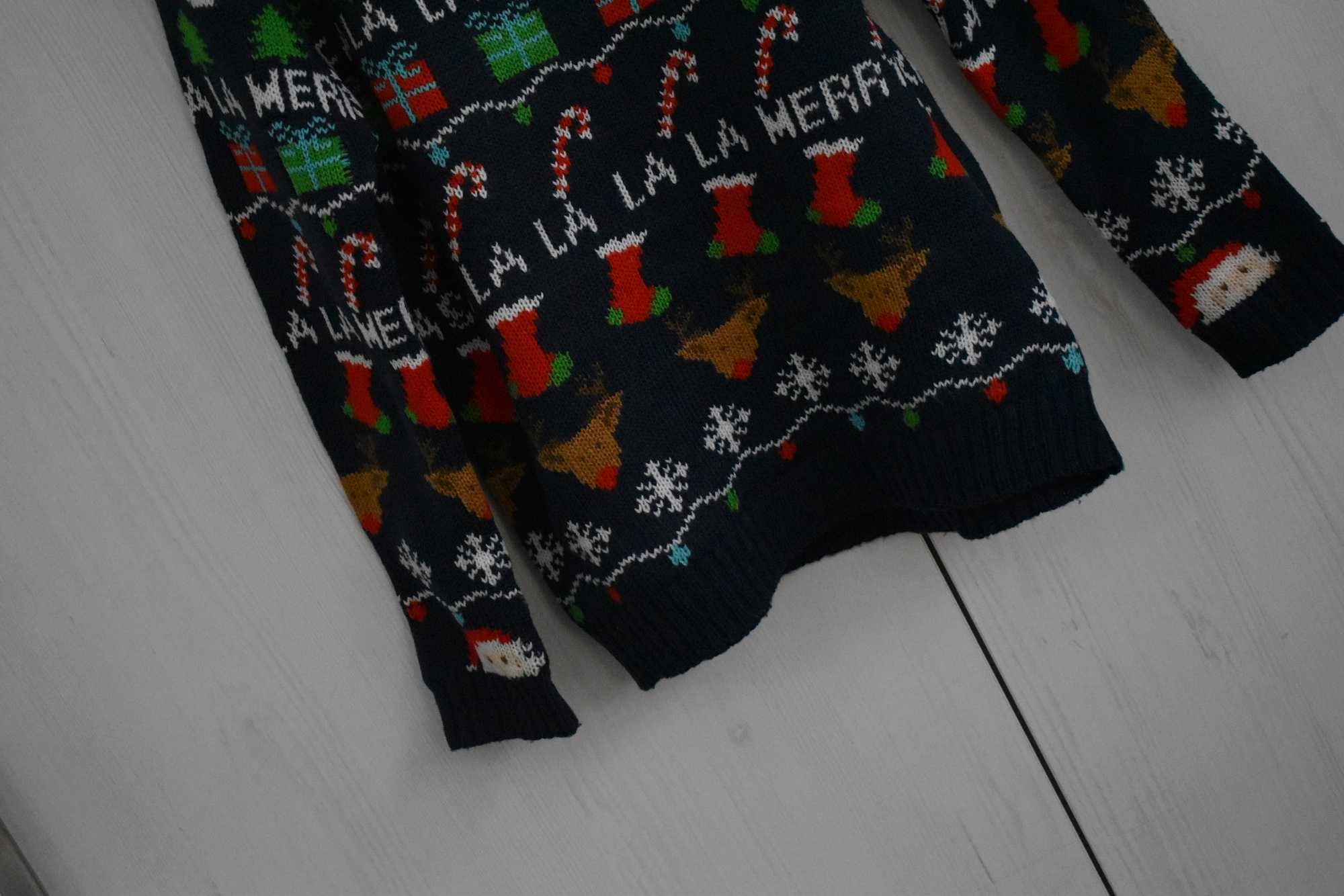 Sweterek świąteczny mikołajki 116 122 xmas święta Mikołaj Renifer