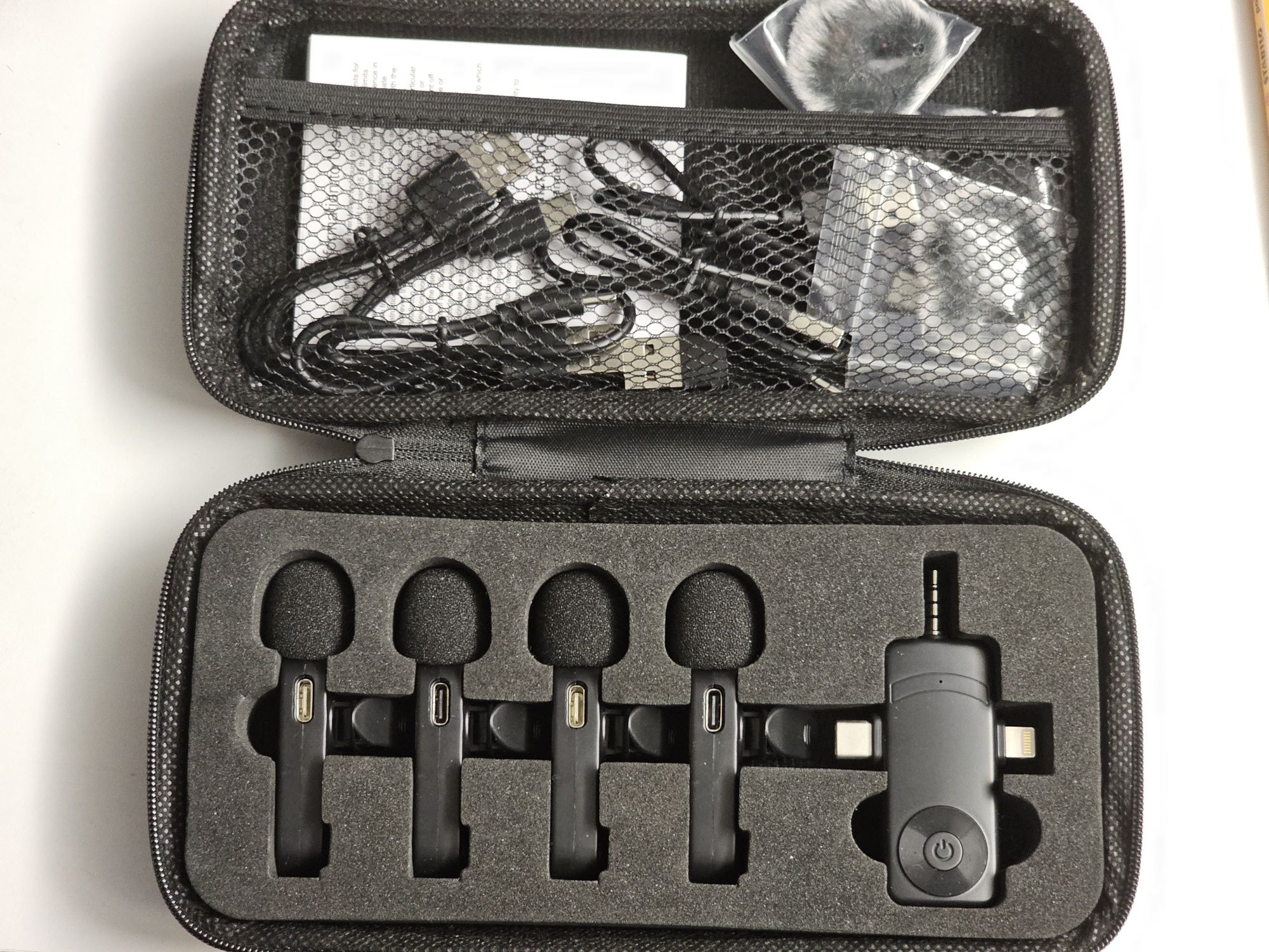 Zestaw 4 mikrofonów krawatowych iPhone Android Jack - nowy