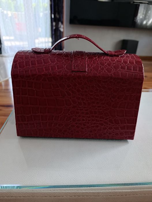 Kuferek kosmetyczka duża bordowa