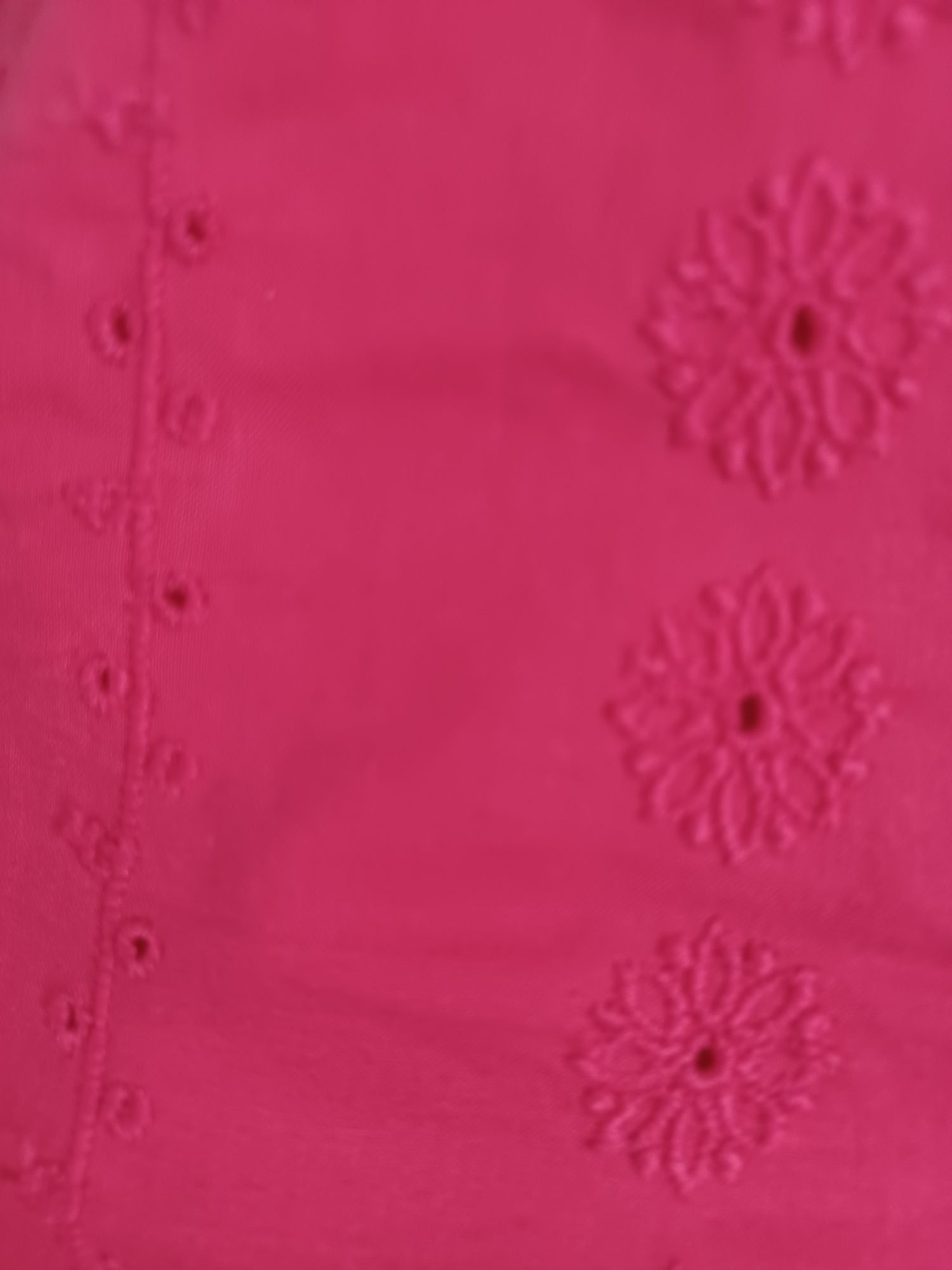 Vestido comprido rosa bordado inglês algodão e linho