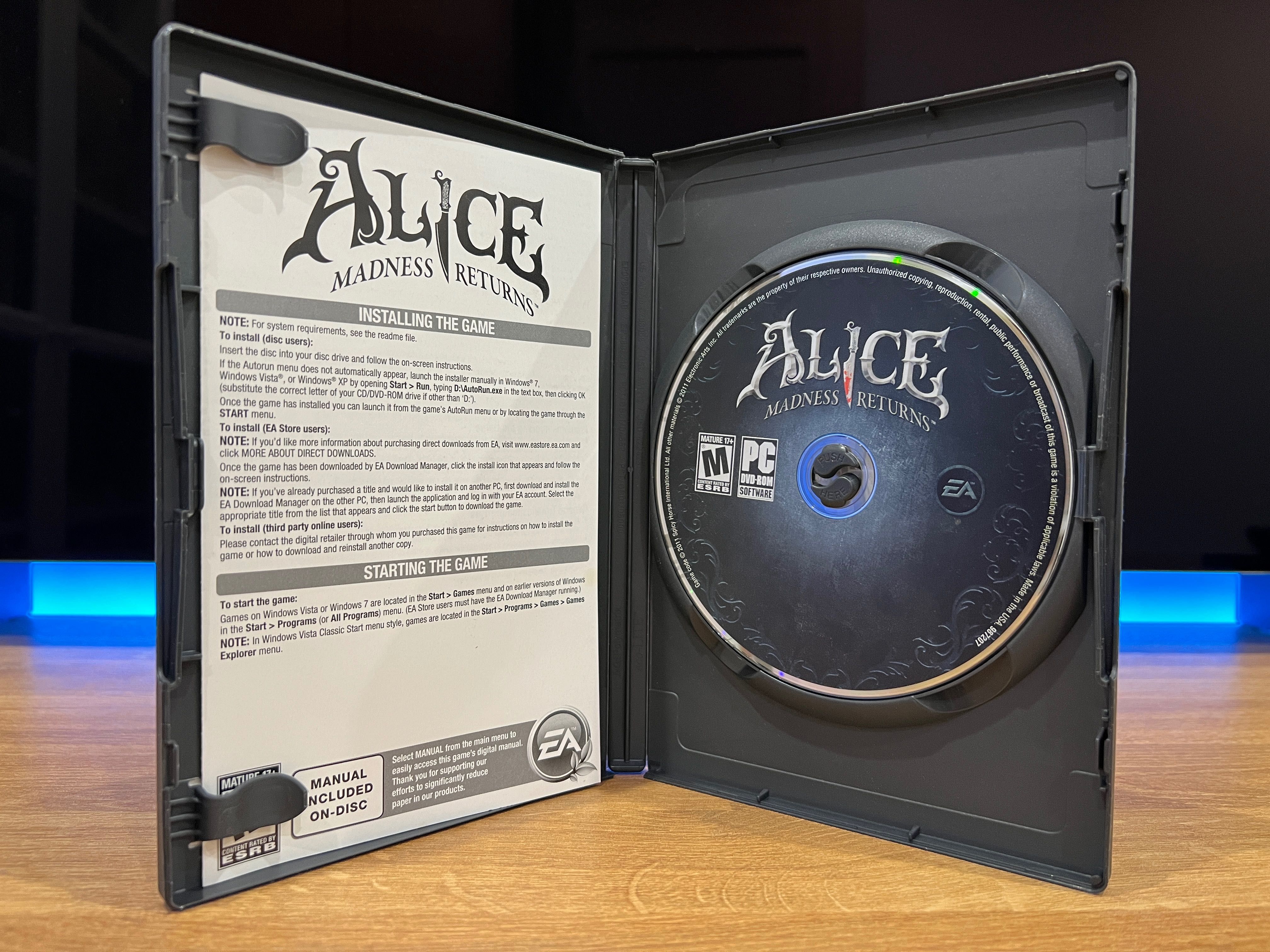 Alice Madness Returns (PC EN 2011) DVD BOX ang premierowe wydanie