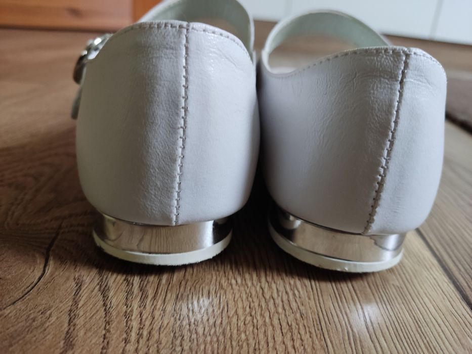 Buty białe komunia baleriny Miko 812 36,37