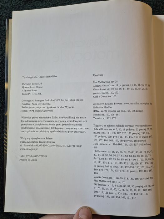 Ksiazka klasyczne motoxykle