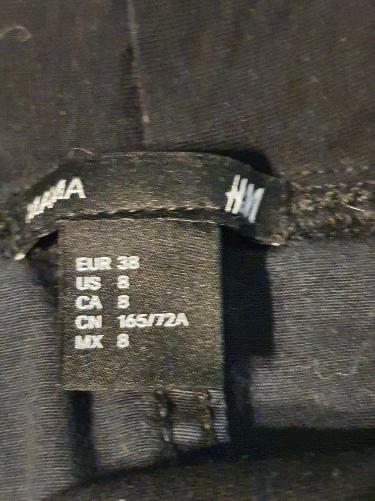 Czarne spodnie dla kobiet w ciąży, wygodne, ciągliwe, H&M MAMA 38