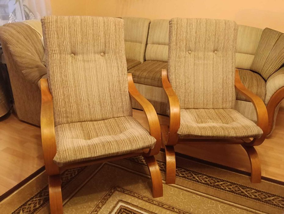 Narożnik z funkcją spania + 2 fotele