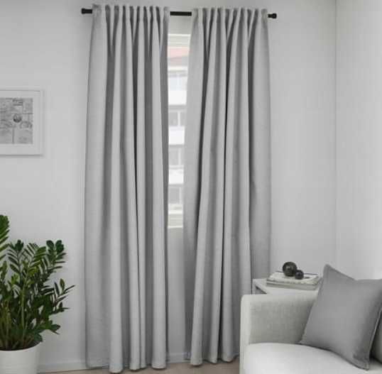 Nowe IKEA VILBORG Zasłony Zaciemniające 145x300 Szary Para Komplet