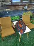 OKAZJA Serweta bieżnik podkładka skórzana hand made retro vintage PRL