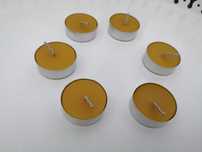 Świeca tealight z wosku pszczelego domowa pasieka 6 sztuk handmade