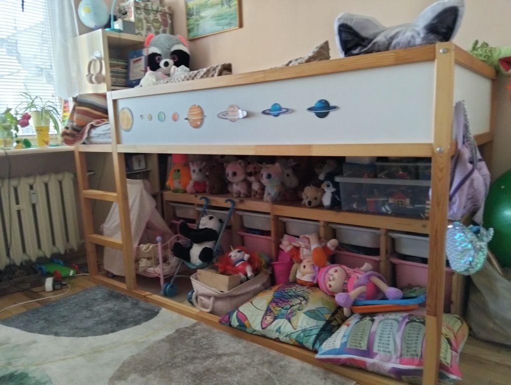 Łóżko dwustronne KURA Ikea 90x200cm
Dwustronne łóżko, biały/sosna, 90x
