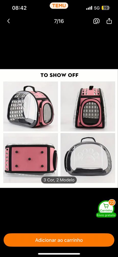 Bolsa tiracolo para pet