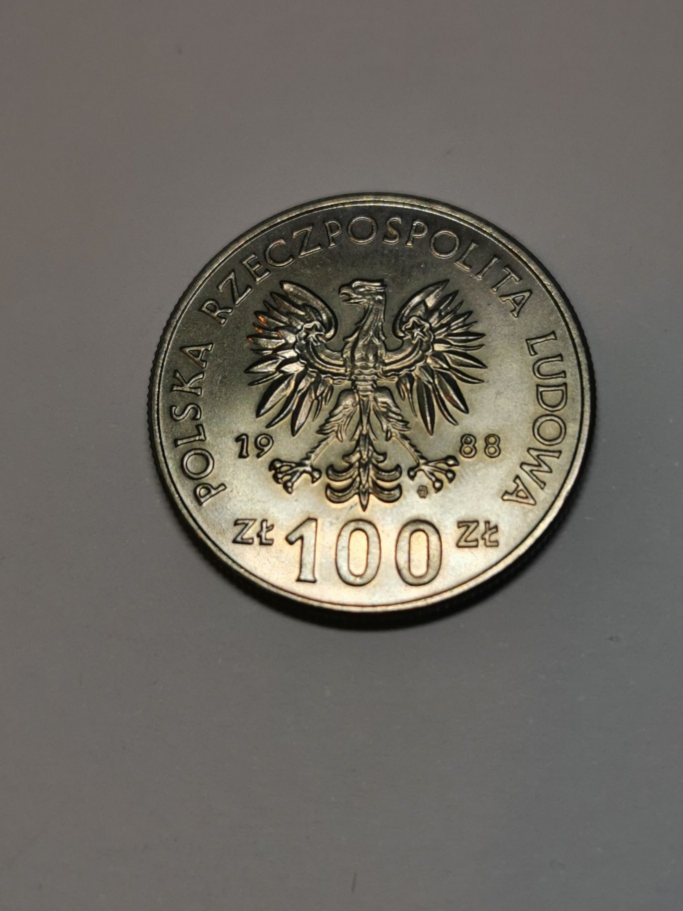 Moneta 100 zł z 1988 70 Rocznica Powstania Wielkopolskiego