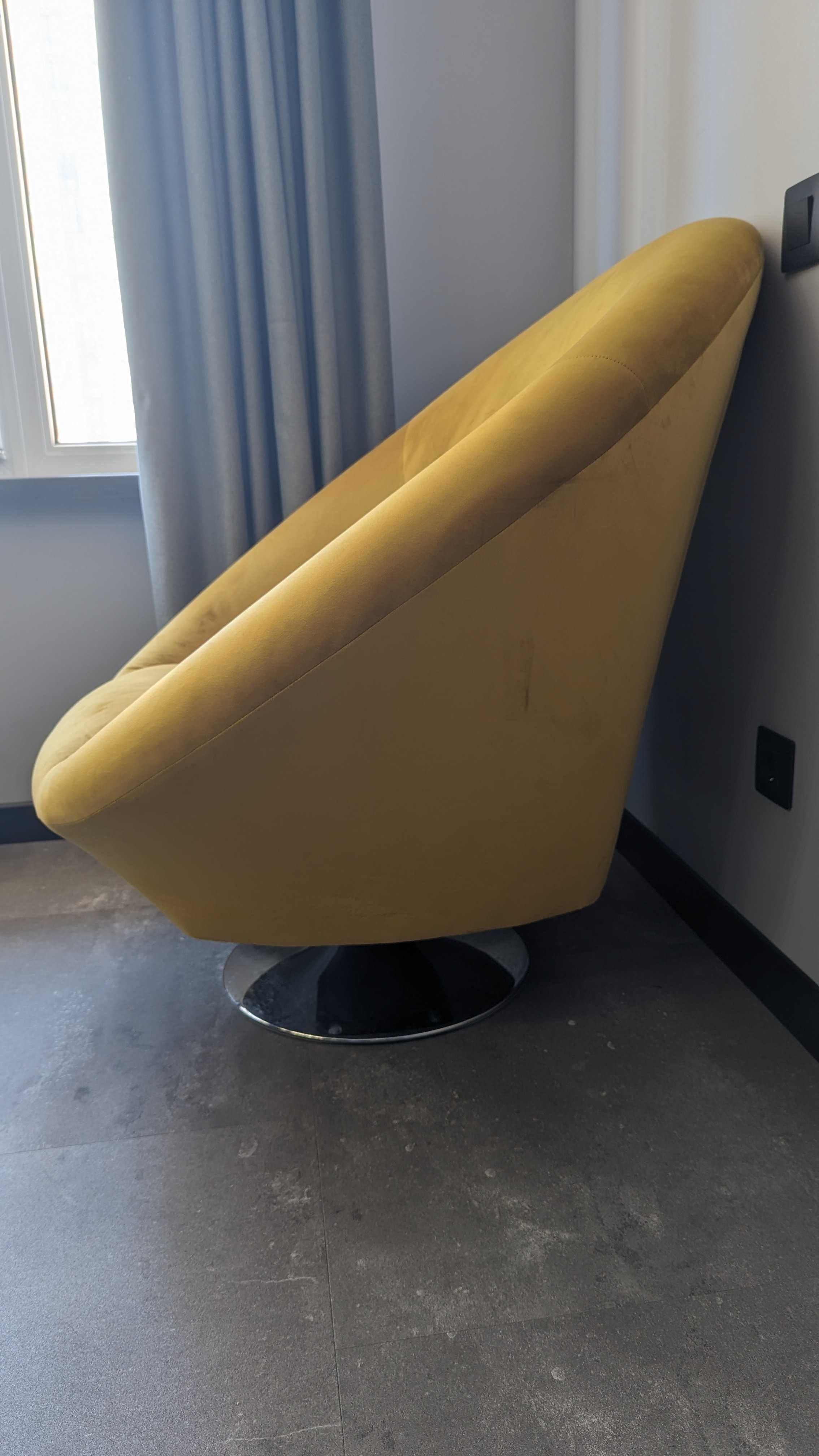 Поворотное кресло Модена (горчичный/золото)