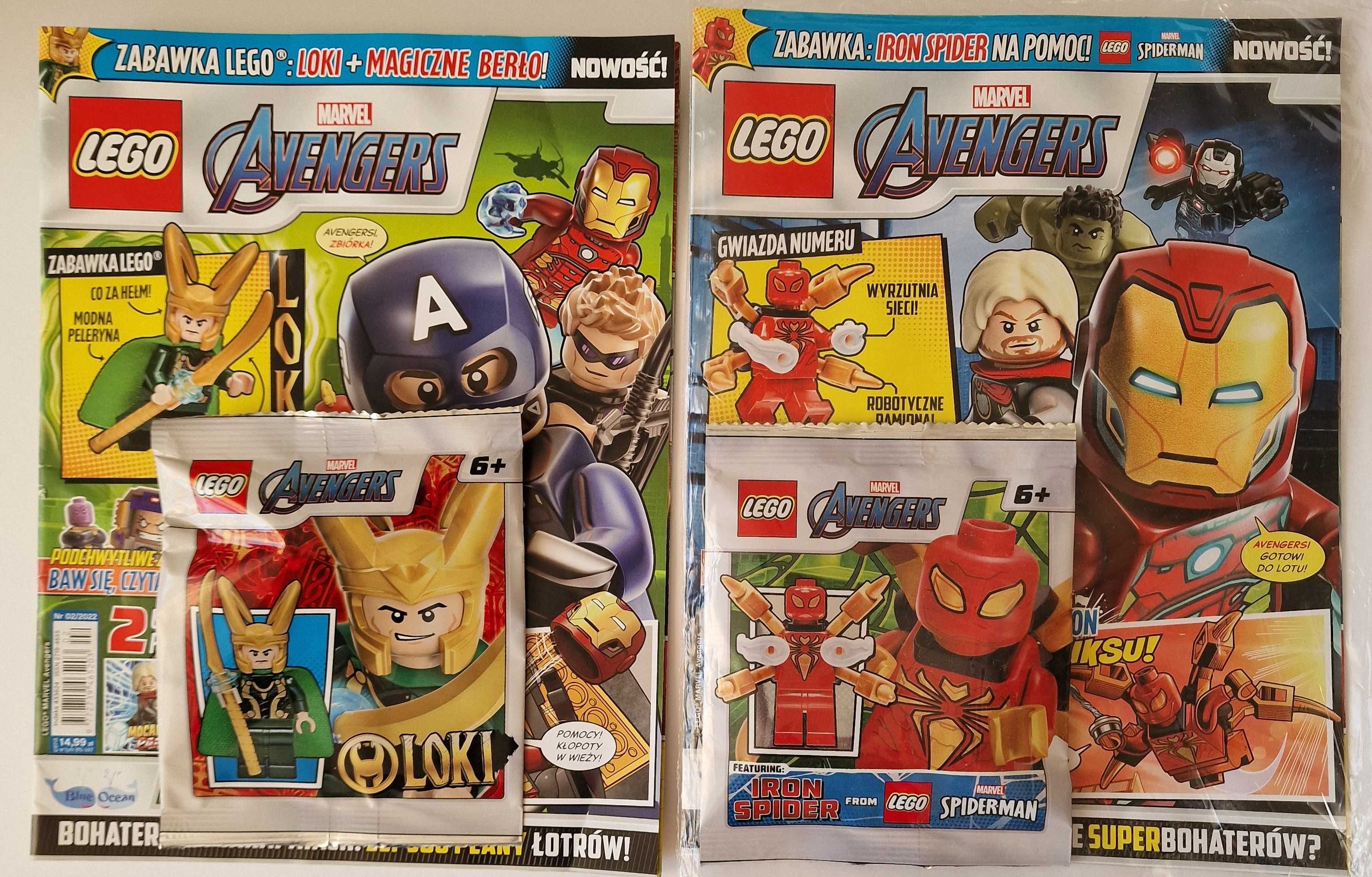 2 X magazyn Lego AVENGERS +minifigurka klocki  THOR Spidermen Loki