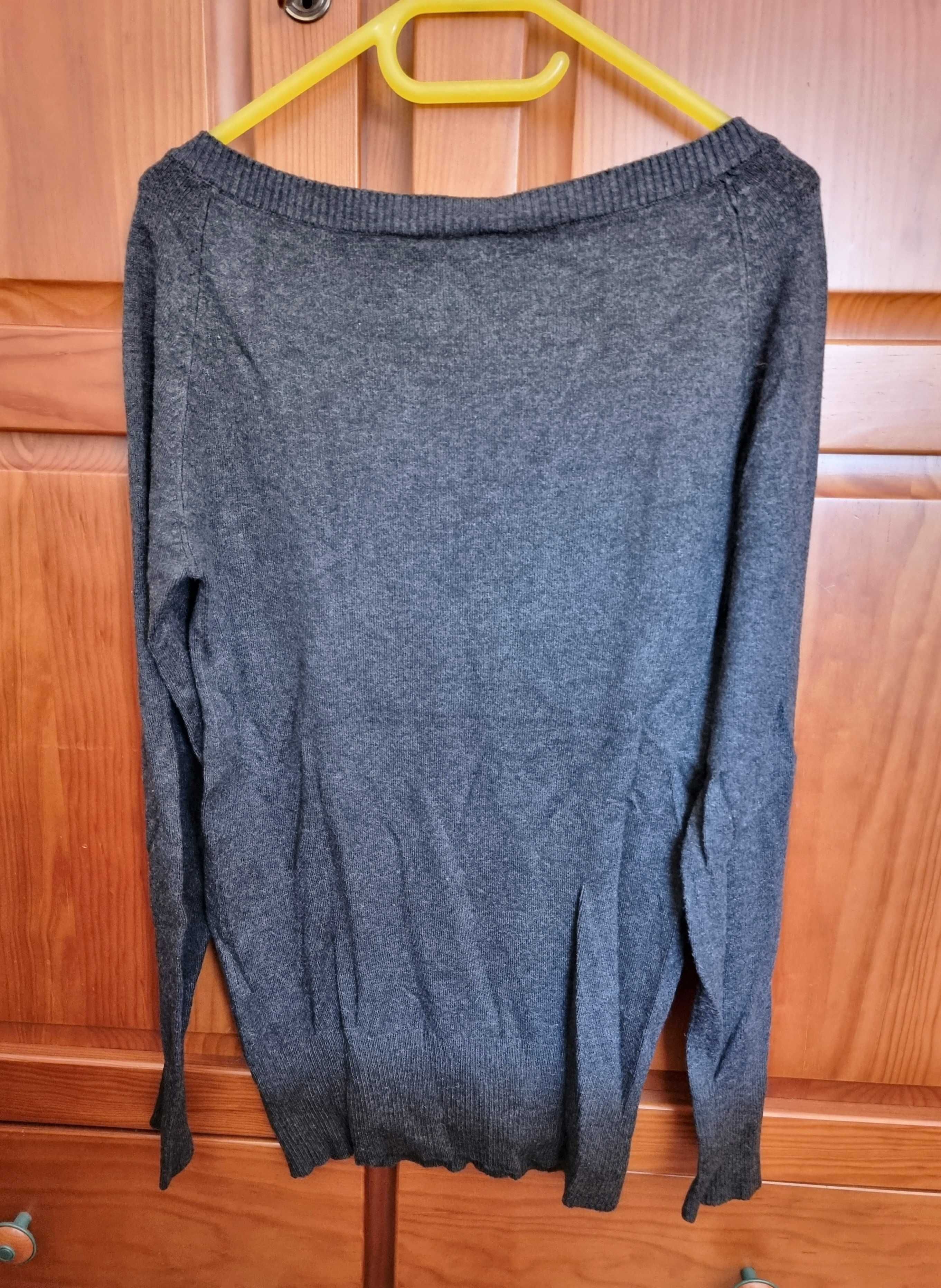 Camisola de malha cinzenta escura C&A, tamanho XS