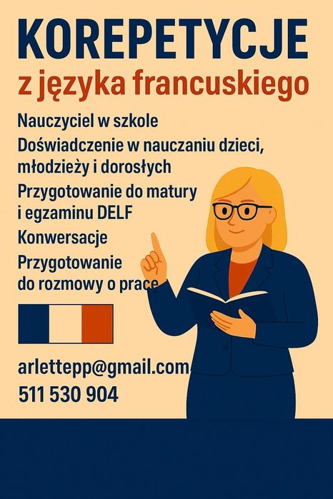 Korepetycje, język francuski Bydgoszcz i on line
