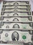2 доллара США. Оригинал.  Интересные номера.