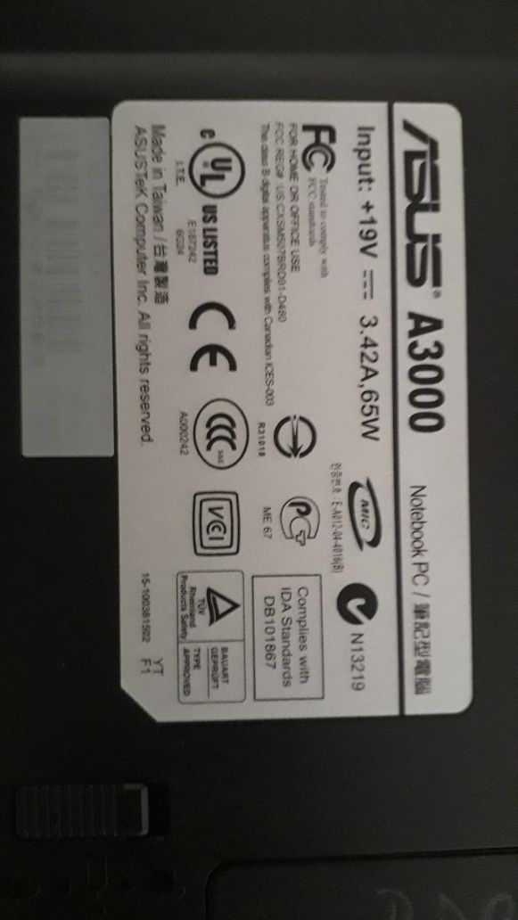 Asus A3000 N a funcionar