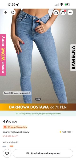 Spodnie skinny 38