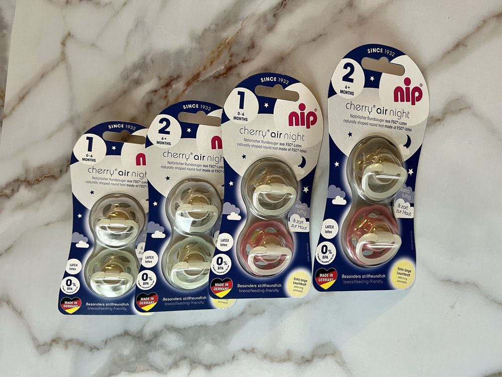 Пустушки nip, Нічні Пустушки, латексна соска нип, Bibs