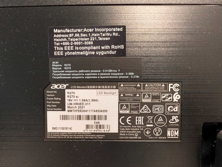 Monitor Acer • 27 cali • IPS LED • 75hz