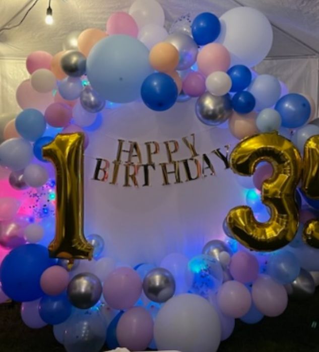 Ścianki, girlandy balonowe, dekoracje przyjęć - wesele urodziny