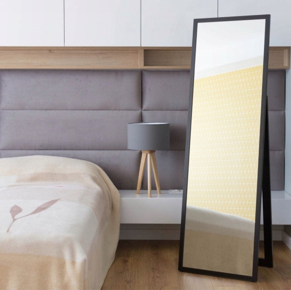 Lustro Stojące 170x50 cm Duże Jakość Premium Wąska Rama Biała Czarna