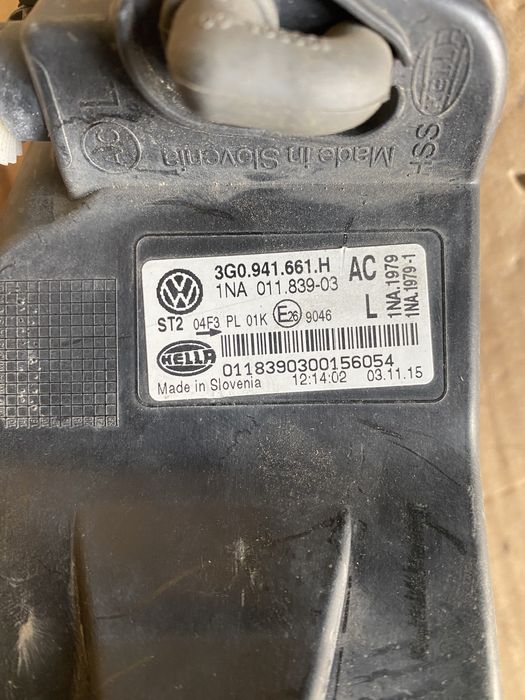 Фара противотуманная левая Volkswagen Passat B8