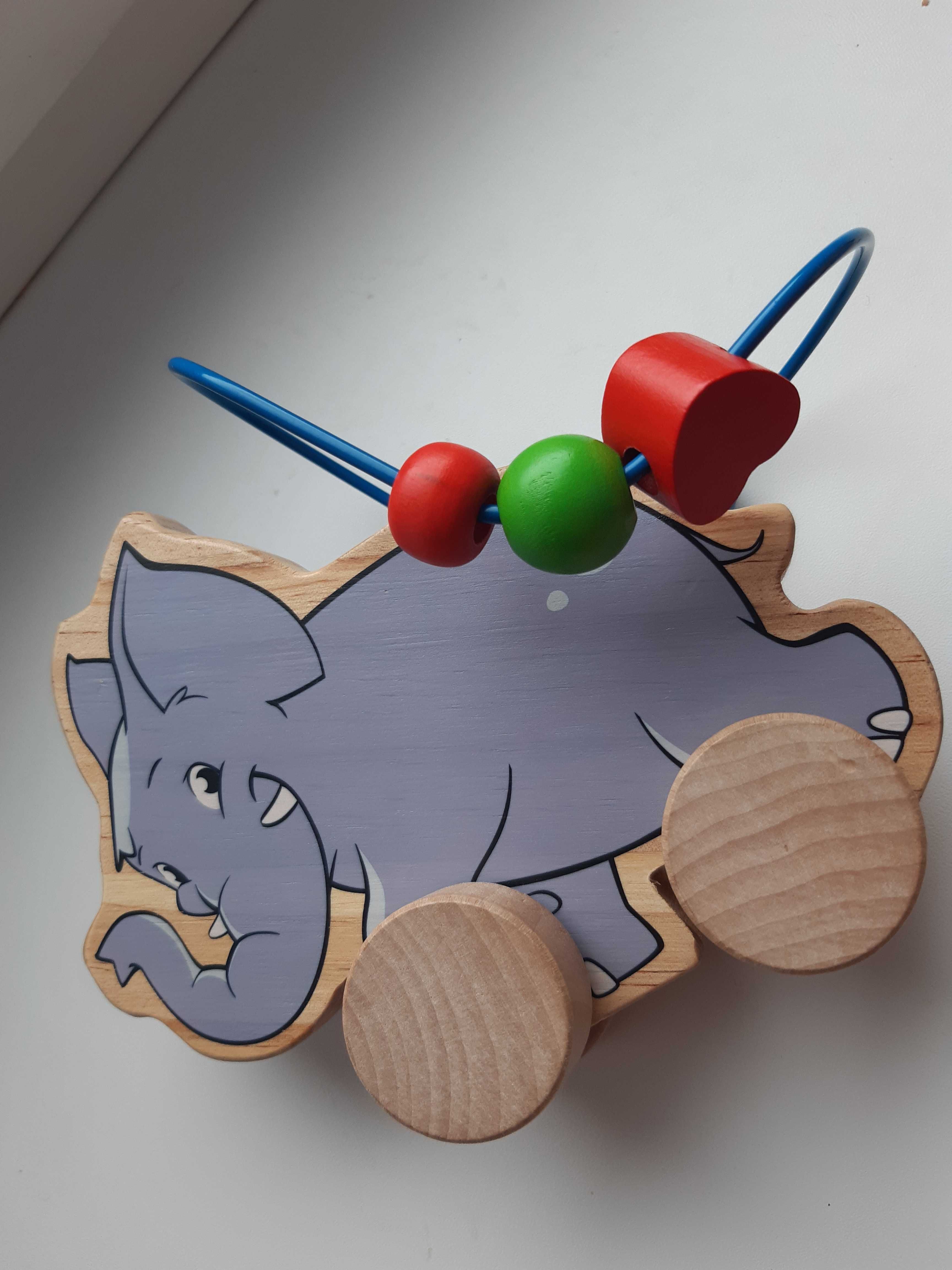 Дерев'яні іграшки для 1-2 р. Паравозик та слон.