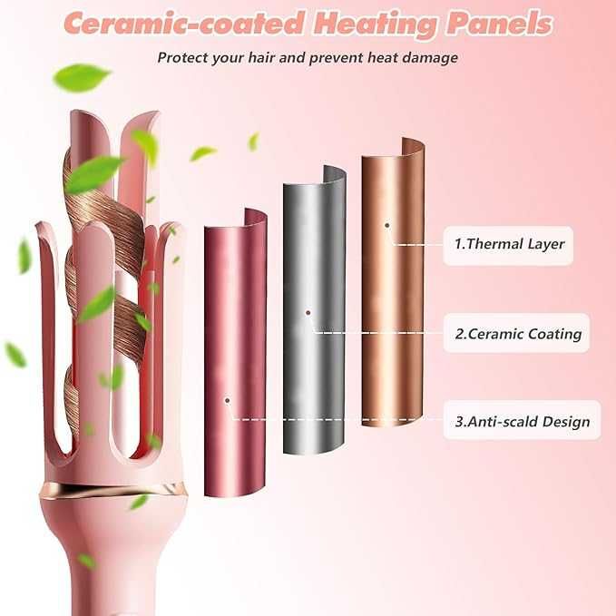 Lokówka automatyczna do włosów Victop 32 mm różowa