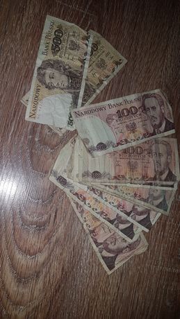 Banknoty 100 i 500 zł stare
