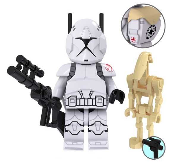 Figurka Star Wars Clone Trooperct Corpsman + droid kompatybilne z Lego