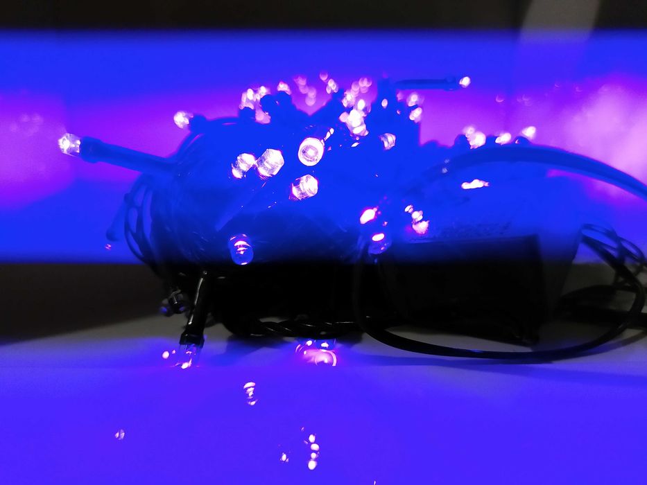 Lampki choinkowe 100 led fioletowy piękny kolor nowe zapakowane 7 metr