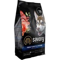 Корм для собак Savory Junior Large Turkey and Chicken 12 кг, индейка