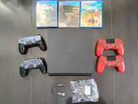 Konsola PS4 Slim 1TB Super szybki SSD! + 4 PADY + 3 GRY