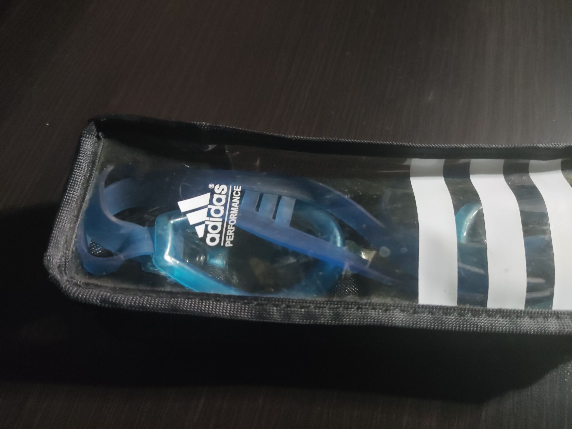 Okulary pływackie adidas blue niebieskie do pływania oryginalne etui