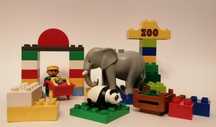 Duplo ZOO duży słoń, panda lego klocki